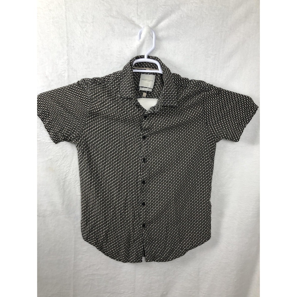 Denim & Flower Ricky Singh Shirt Mens Small Geometric Print Button Up Casual